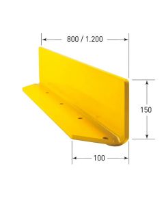 Stalen magazijn stootrand dikte 6 mm, lengte 120 cm, kleur geel