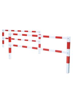 Dubbel afzethek, sluishek, breedte per afzethek 150 cm, draaibaar, rood/wit